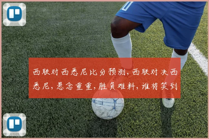 西联对西悉尼比分预测,西联对决西悉尼,悬念重重,胜负难料,谁将笑到最后
